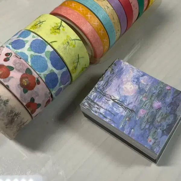 [BUNJANG] Artistic Masking Tape & Aesthetic Photo Set for Diary Decoration / 다이어리 꾸미기 마스킹 테이프 그림사진 다꾸용품