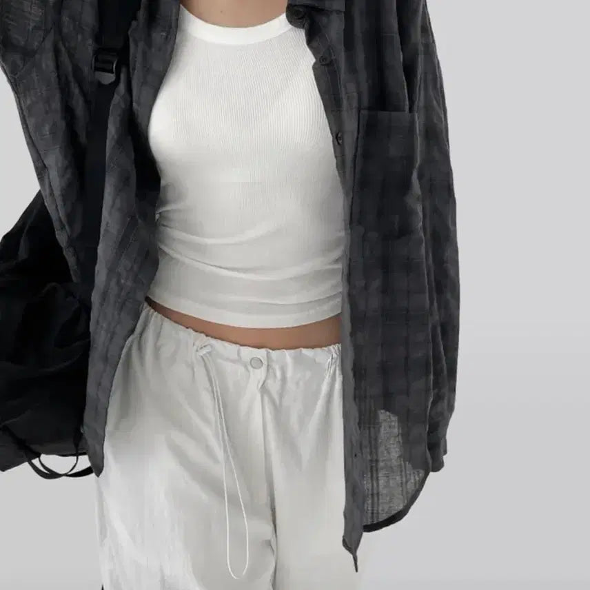 [BUNJANG] Autumn Sunday Check Shirt Charcoal / 어텀 선데이체크셔츠 차콜