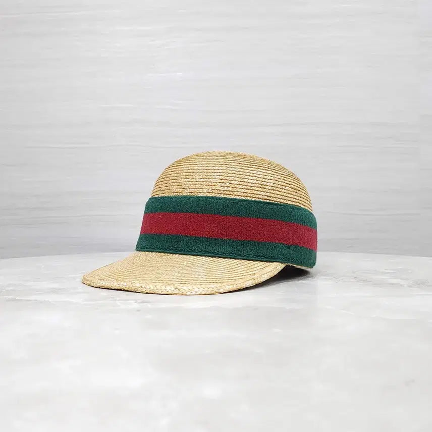 [BUNJANG] Gucci Three-Stripe Woven Raffia Hat M 576249 / 구찌 삼선 우븐 라피아 햇 M 576249
