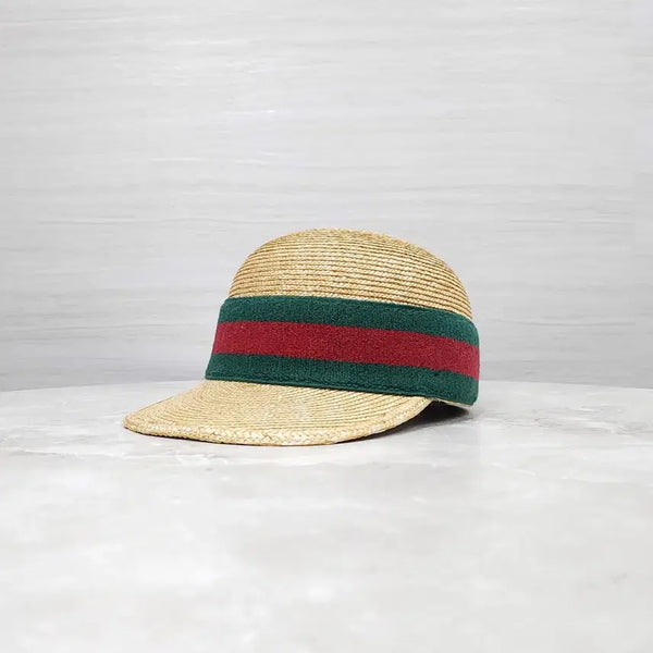 [BUNJANG] Gucci Three-Stripe Woven Raffia Hat M 576249 / 구찌 삼선 우븐 라피아 햇 M 576249