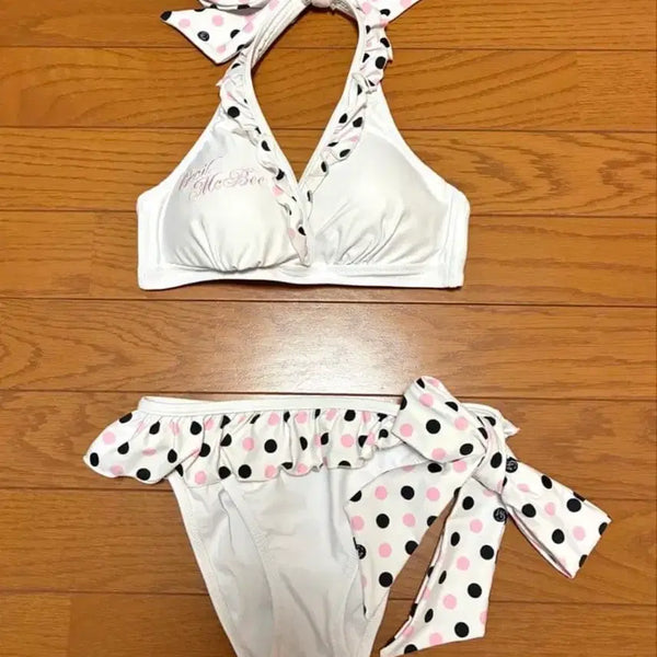 [BUNJANG] Cecil McBee Dot Frill Bikini / 세실맥비 도트 프릴 비키니 핑크 블랙 리즈리사 히메오네 라떼갸루 수영복