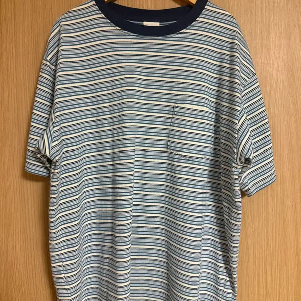 [BUNJANG] Kakis Border T-Shirt Blue Size M / 새상품) 카키스 반팔 보더티 블루 m사이즈