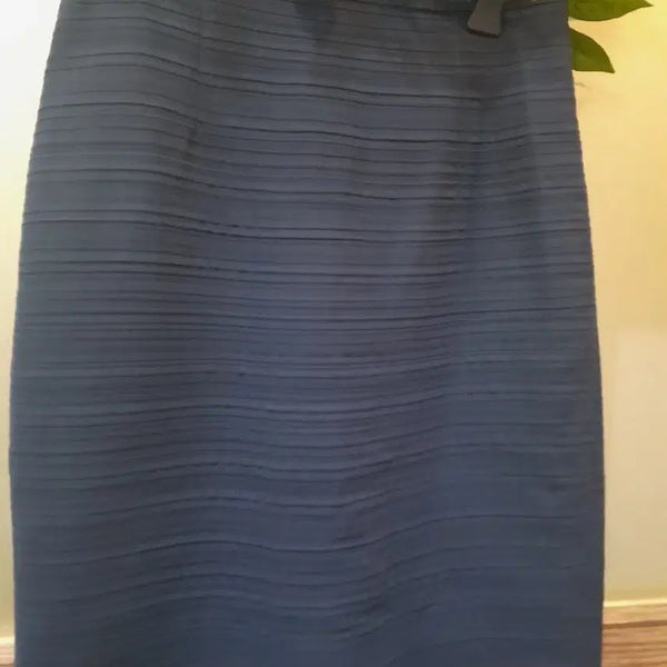 [BUNJANG] Jigott Striped Pencil Skirt Navy / 지코트 줄무늬 펜슬 스커트 네이비