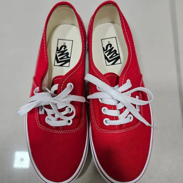 [BUNJANG] Vans Old Skool Authentic Red White Sneakers (Size 240) / 반스 올드스쿨 에센틱 240