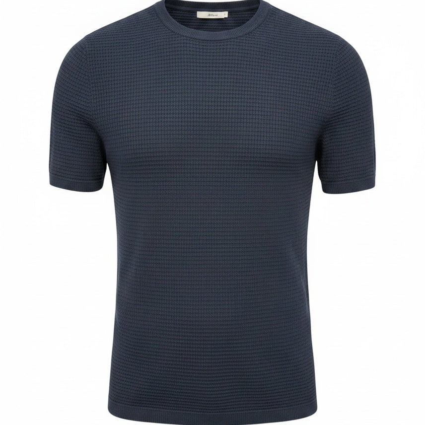 [BUNJANG] Zara Men's Navy Blue Plain Short-Sleeve Knit Top / 남성M/ 자라 네이비 무지 반팔니트