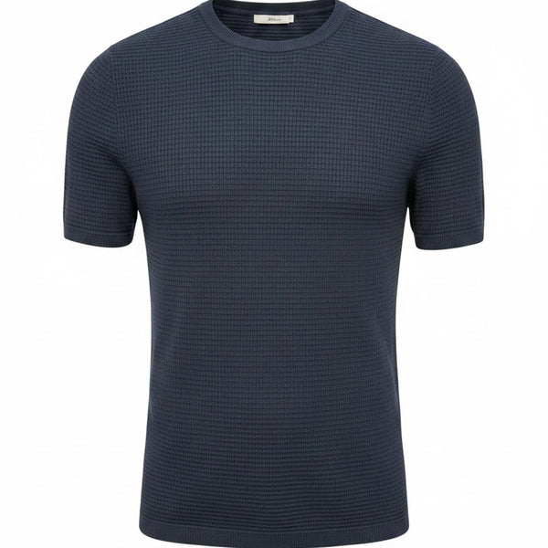 [BUNJANG] Zara Men's Navy Blue Plain Short-Sleeve Knit Top / 남성M/ 자라 네이비 무지 반팔니트