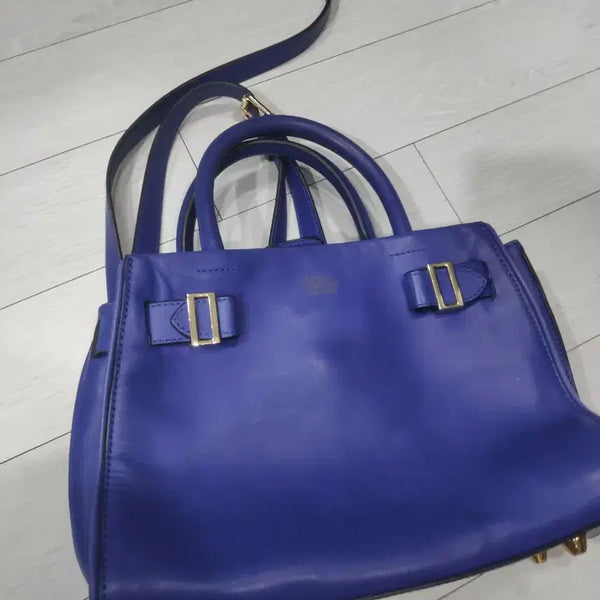 [BUNJANG] Vince Camuto Leather Bag Blue / 빈스카뮤토 가죽가방 블루