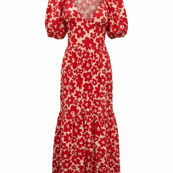 [BUNJANG] ZARA Floral Puff Sleeve Long Dress Women's XS / 여성XS/ 자라 퍼프 소매 꽃무늬 롱 원피스