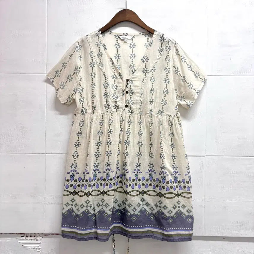 [BUNJANG] Cotton Flower Hippie Mori Girl Blouse - Medium (JPN) / 코튼 플라워 히피 모리걸 블라우스 M JPN