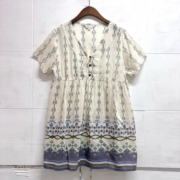 [BUNJANG] Cotton Flower Hippie Mori Girl Blouse - Medium (JPN) / 코튼 플라워 히피 모리걸 블라우스 M JPN