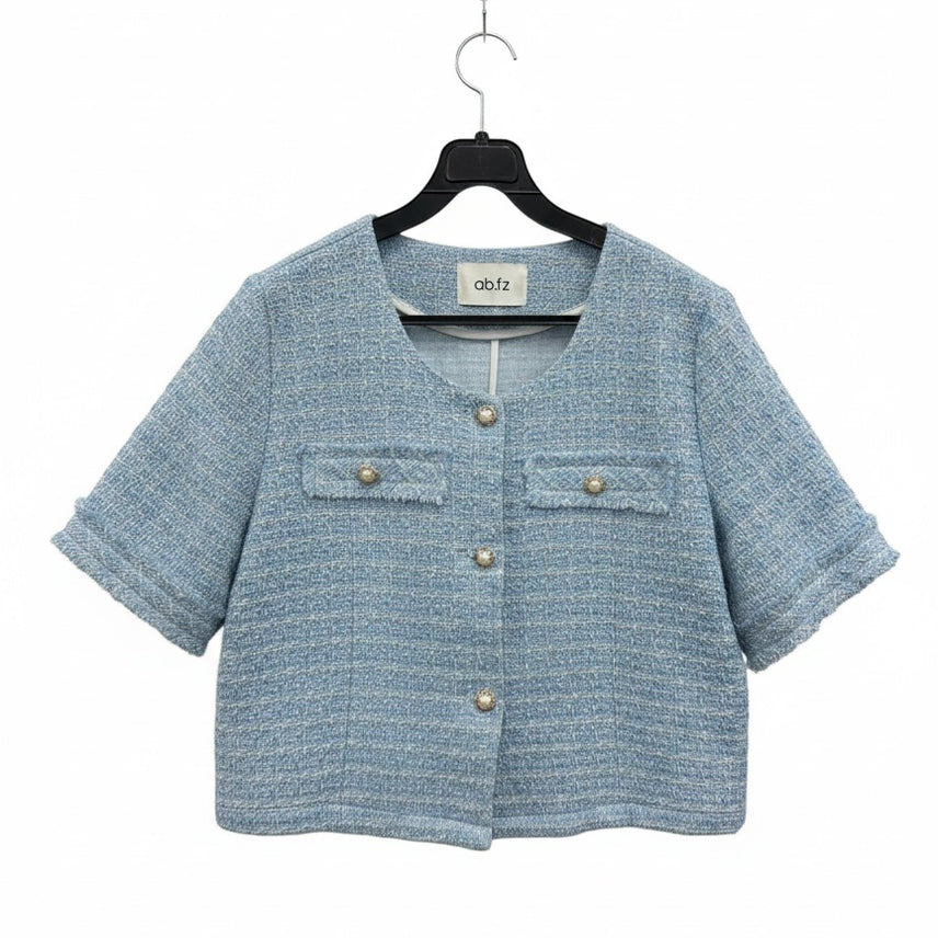 [BUNJANG] Abfz Women's Lapel-less Tweed Jacket / 여성F/ Abfz 노카라 트위드자켓