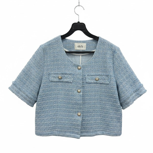 [BUNJANG] Abfz Women's Lapel-less Tweed Jacket / 여성F/ Abfz 노카라 트위드자켓
