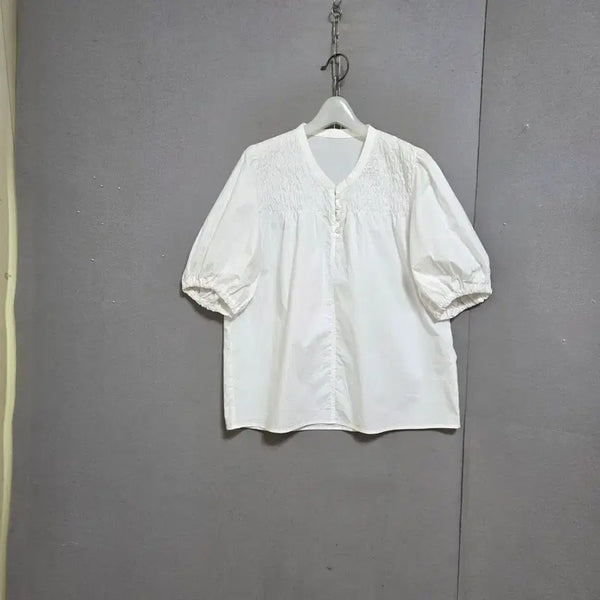 [BUNJANG] AtG White Cotton Blouse Size 55 / AtG 편하고 깔끔한 블라우스 55  n6900