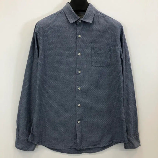 [BUNJANG] Serie Epigram Chambray Pattern Shirt Blue / 시리즈 에피그램 샴브레이 패턴셔츠 100