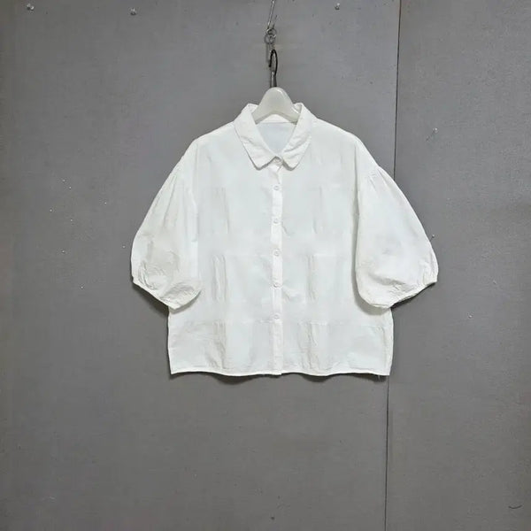 [BUNJANG] Round Collar White Blouse (Size FF) / 둥근카라 화이트 블라우스 FF   n6903