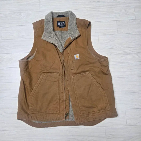 [BUNJANG] Carhartt Duck Canvas Fleece Vest / 칼하트 덕 캔버스 양털 베스트