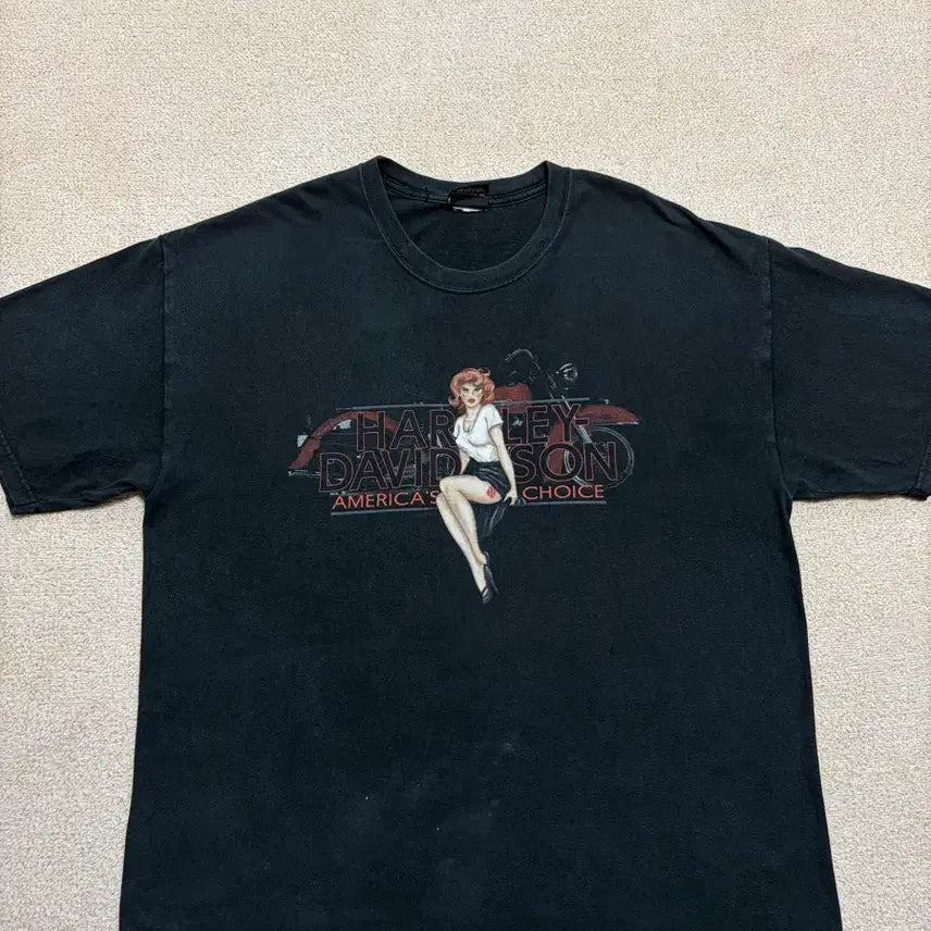 [BUNJANG] 2002 Harley-Davidson Missouri Pin-Up Girl T-Shirt Black 2XL / 2XL) 02년 할리데이비슨 핀업걸 미주리 반팔 티셔츠 블랙