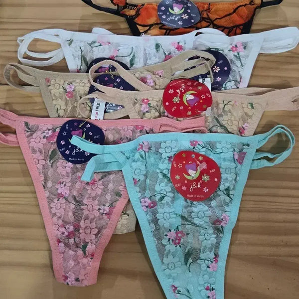 [BUNJANG] Lace Thong Panties - 7 Piece Set / 티팬티  T팬티 7장8000원
