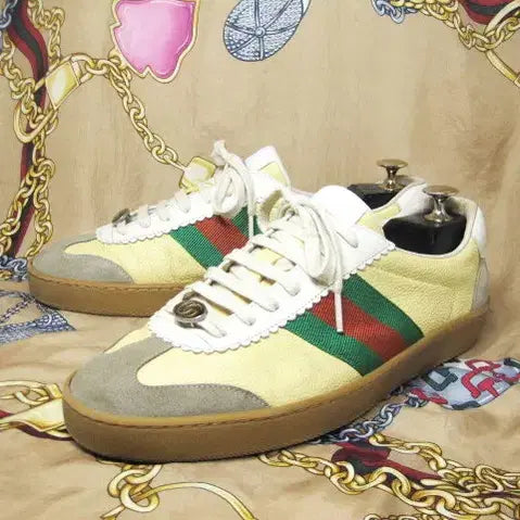 [BUNJANG] Gucci G74 Web Oatmeal Low Sneakers / 이태리명품 구찌 G74 624486 웹 오트밀 스니커즈 275