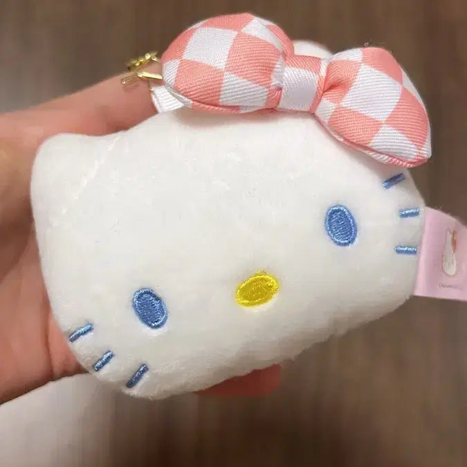 [BUNJANG] Hello Kitty Pink Check Ribbon Doll Keychain / 헬로키티 분홍 핑크 체크 리본 인형 키링