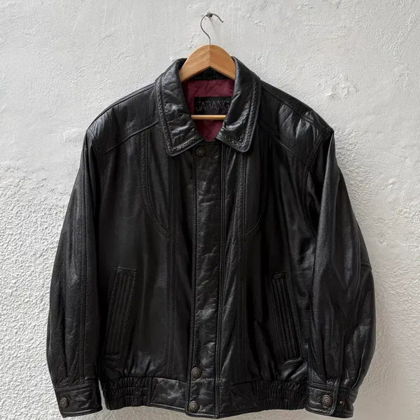 [BUNJANG] Vintage Leather Bomber Jacket / [L] 빈티지 레더 봄버 자켓