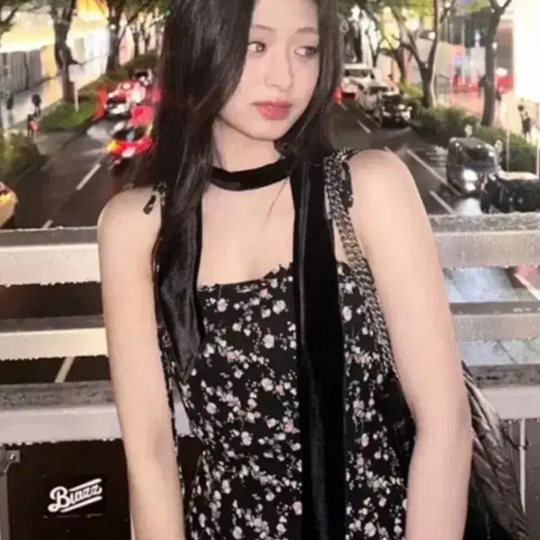 [BUNJANG] Not Your Roses Frill Mini Dress Black S / 낫유어로즈 프릴 미니 드레스 블랙 s