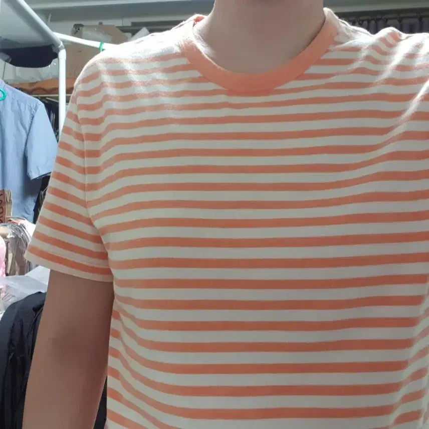[BUNJANG] TOPTEN Striped Short Sleeve T-Shirt / 탑텐 스트라이프 반팔티(95)