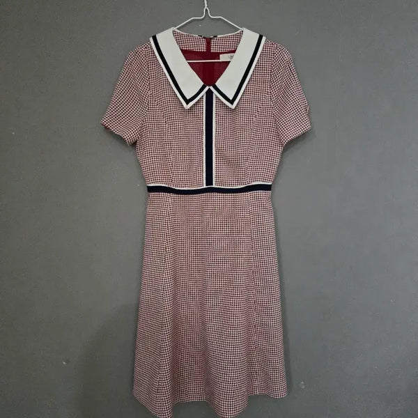 [BUNJANG] Line Check Pattern Dress 55 / 라인 체크 패턴 원피스 55