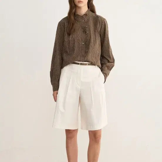 [BUNJANG] SJSJ 25SS Check Frill Blouse / 한섬 정품 SJ SJ 25년 체크 프릴 블라우스