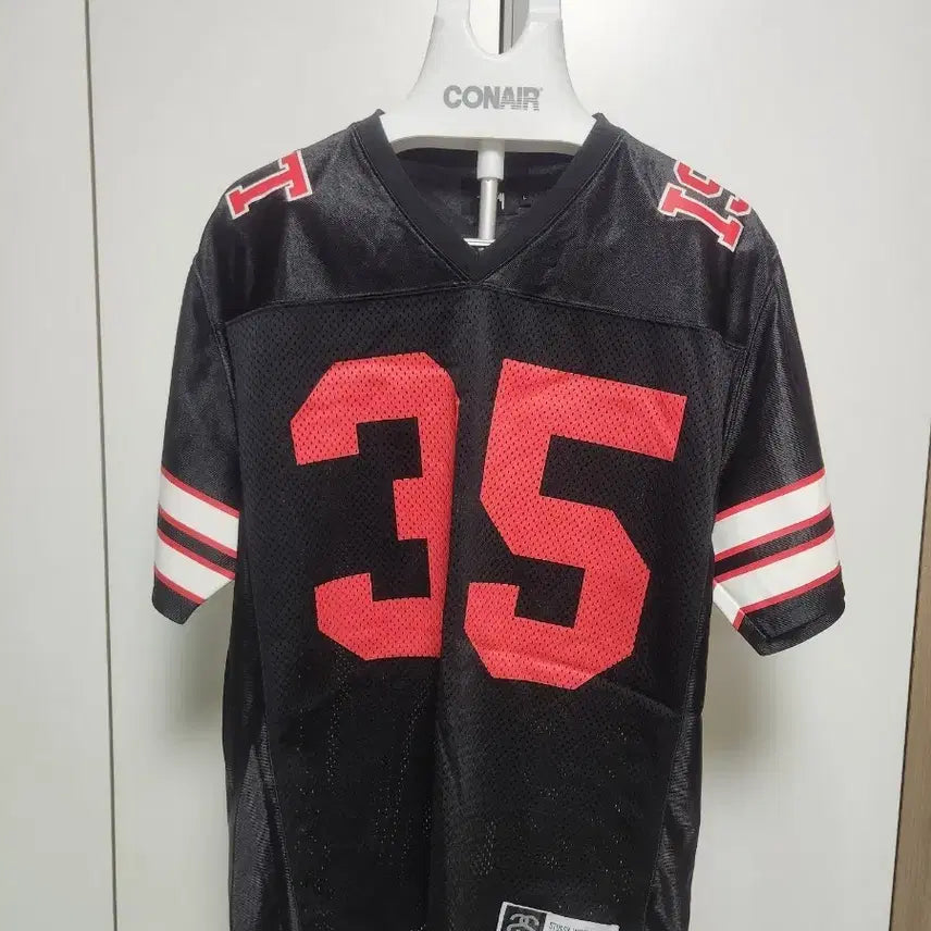 [BUNJANG] Stussy Football Jersey Black/Red Size L / 스투시 풋볼 저지