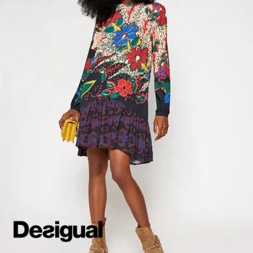 [BUNJANG] Desigual Pattern Print Dress M / [정품] Desigual 데시구알 패턴 프린트 원피스 M