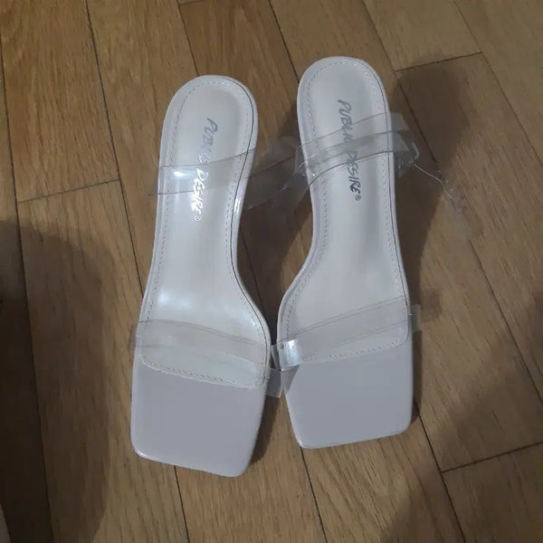 [BUNJANG] Public Desire Nude Beige Mule Sandals / 퍼블릭 데저 뮬 샌들 누드 베이지 뒷굽높이7