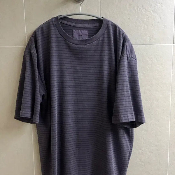 [BUNJANG] Peren Pigment Dyed Stripe Short Sleeve T-Shirt Purple / [1] 퍼렌 피그먼트 다이드 스트라이프 반팔 퍼플색상