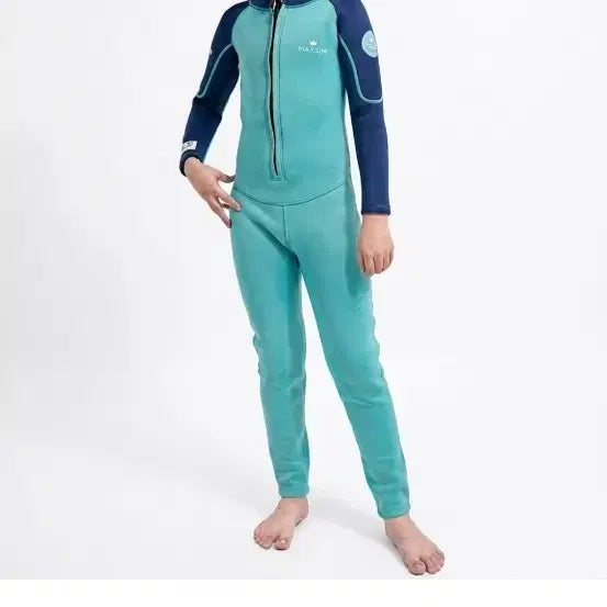 [BUNJANG] Maxim Wetsuit Long Sleeve (Mint/Orange) 2XL / 2XL. 웻슈트수영복 공용(민트)(오렌지.) 가슴79cm키.145cm