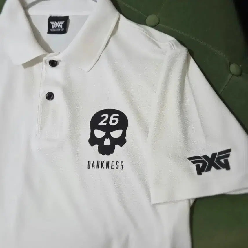 [BUNJANG] PXG Golf Apparel White Short Sleeve Polo Shirt Size 95 / PXG 골프웨어 반팔 카라티 흰색95 가슴단면 50