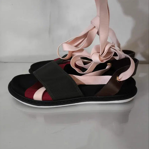 [BUNJANG] SCOMMAGONNI Lace-up Strap Sandals / 375 245mm 슈콤마보니 레이스업 스트랩 샌들