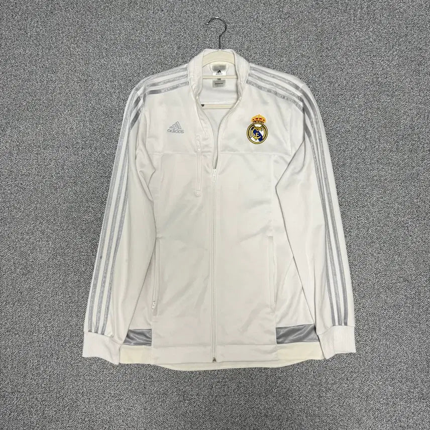 [BUNJANG] Adidas Real Madrid Jersey White Silver Gray Track Top Size 100 / 아디다스 레알 마드리드 져지 화이트 실버 그레이 100 트랙탑