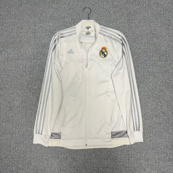 [BUNJANG] Adidas Real Madrid Jersey White Silver Gray Track Top Size 100 / 아디다스 레알 마드리드 져지 화이트 실버 그레이 100 트랙탑