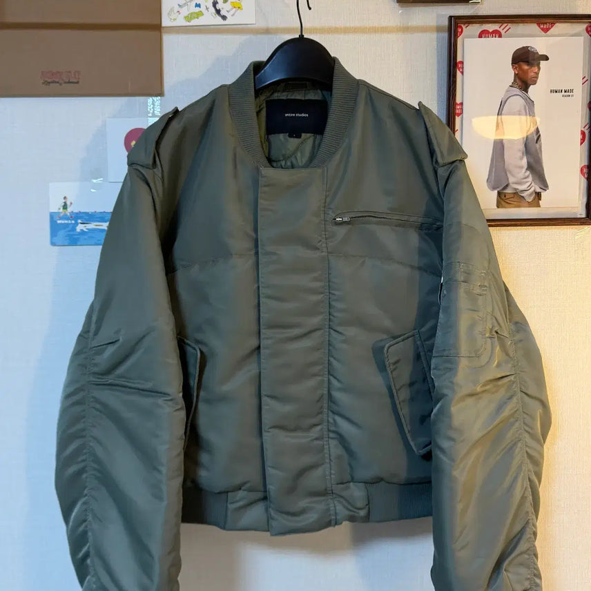 [BUNJANG] ENTIRE STUDIO A-2 Bomber Jacket Khaki / (L)엔타이어 스튜디오 A-2 봄버 자켓 카키