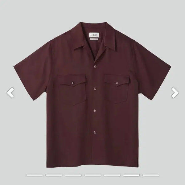 [BUNJANG] Recto Short-Sleeve Shirt Wine / 렉토 반팔 셔츠 와인