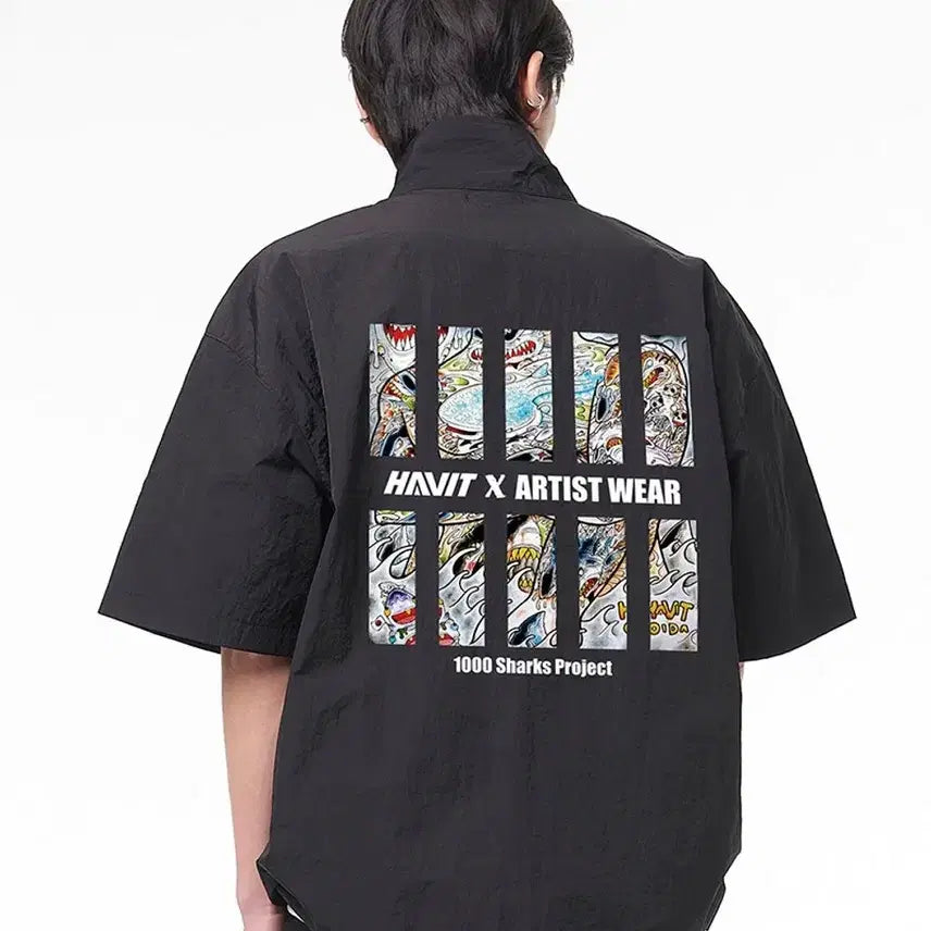 [BUNJANG] Nylon Short Sleeve Oversized Anorak / 나일론 반팔 오버핏 아노락