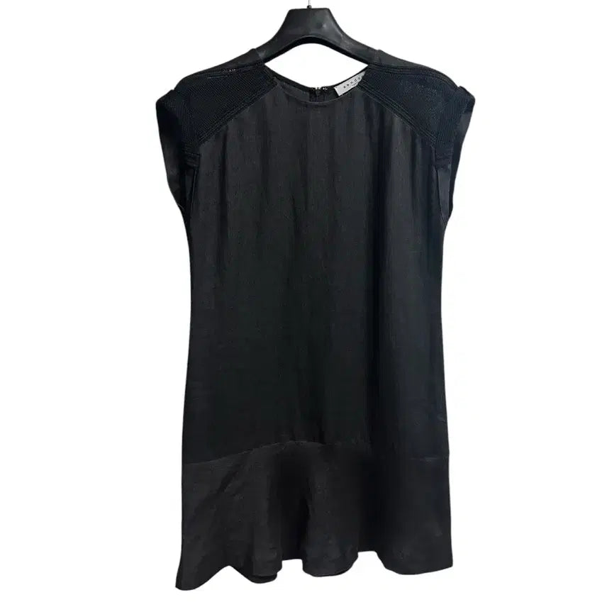 [BUNJANG] Sandro 100% Hemp Sleeveless Flare Dress Black Size 43 / 산드로(sandro) 마100% 블랙 슬리브리스 원피스 43size