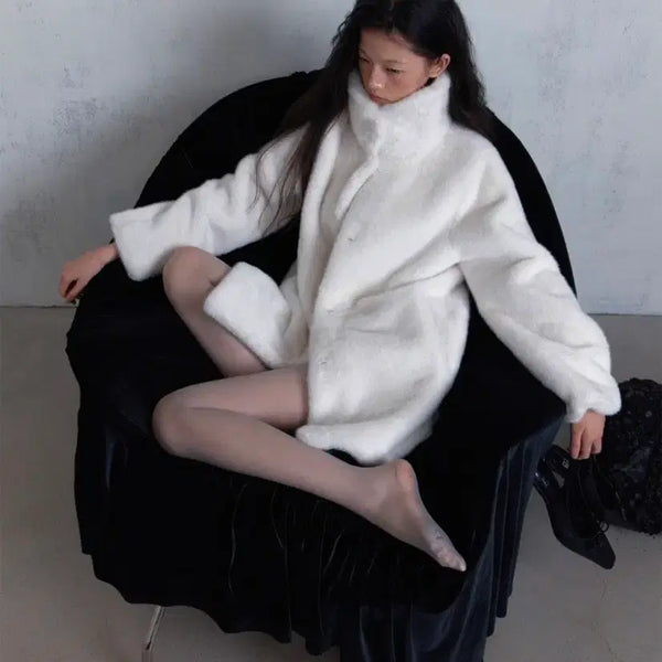 [BUNJANG] ODS Half Fur Jacket (Ivory) / 오디에스 하프 퍼자켓(아이보리)
