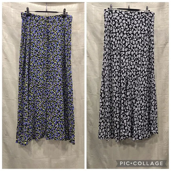 [BUNJANG] ZARA Floral Pattern Long Skirt M (Black Base) / 자라 ZARA 여름 플라워 패턴 롱 스커트 M(27~28)