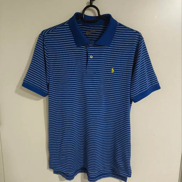 [BUNJANG] Polo Ralph Lauren Women's Striped Collar T-Shirt Blue / 여성 폴로랄프로렌 스트라이프 카라넥 티셔츠 블루