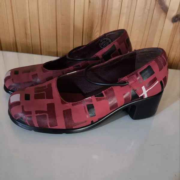 [BUNJANG] Red Leather Colorblock Heeled Pumps (5cm) / 36 230mm 캠퍼 컬러블록 레드가죽 힐 펌프스 5cm