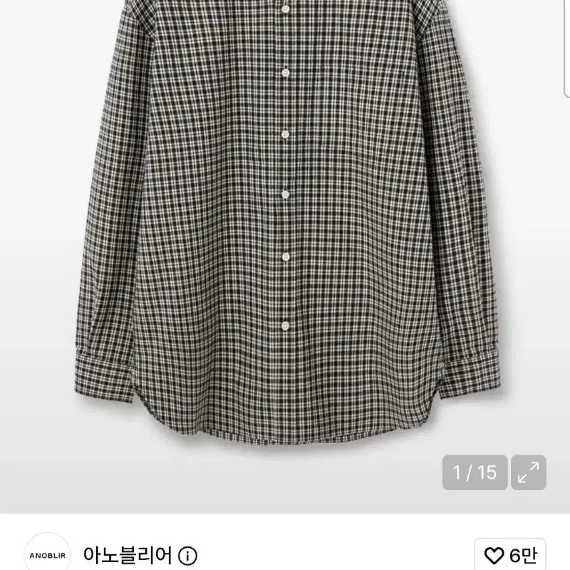[BUNJANG] Anoblir College Check Shirt [Mark Black] L / 아노블리어 칼리지 체크 셔츠 [마크 블랙] L