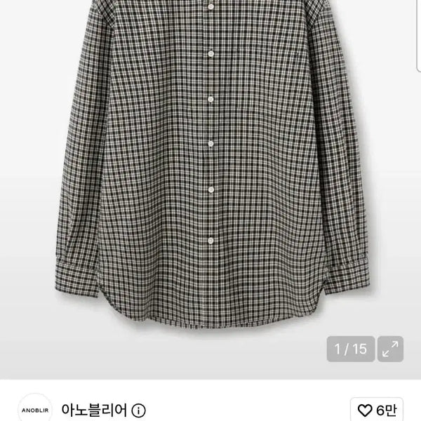 [BUNJANG] Anoblir College Check Shirt [Mark Black] L / 아노블리어 칼리지 체크 셔츠 [마크 블랙] L