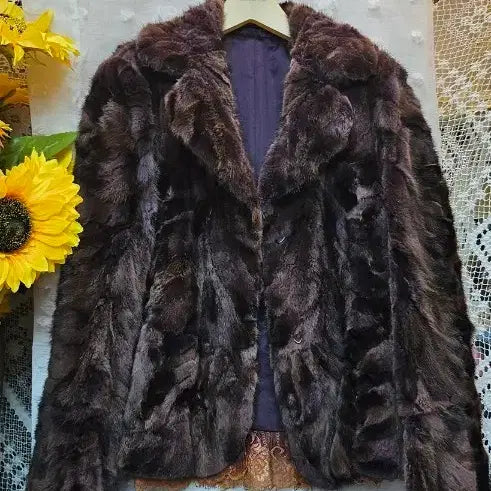 [BUNJANG] Mink Fur Coat Jacket - Brown / 밍크 코트 자켓 브라운