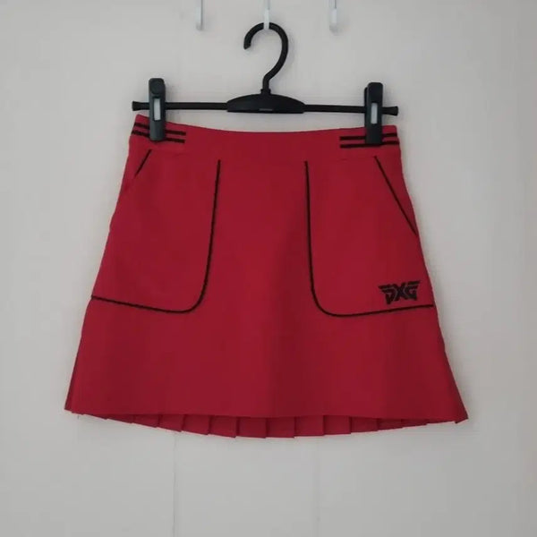 [BUNJANG] PXG Golf Pleated Culottes Skirt Red/Black Size 26 / (새상품)PXG 골프 플리츠 큐롯 스커트 26
